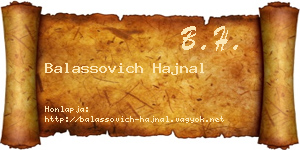 Balassovich Hajnal névjegykártya